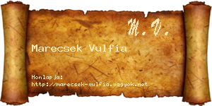 Marecsek Vulfia névjegykártya